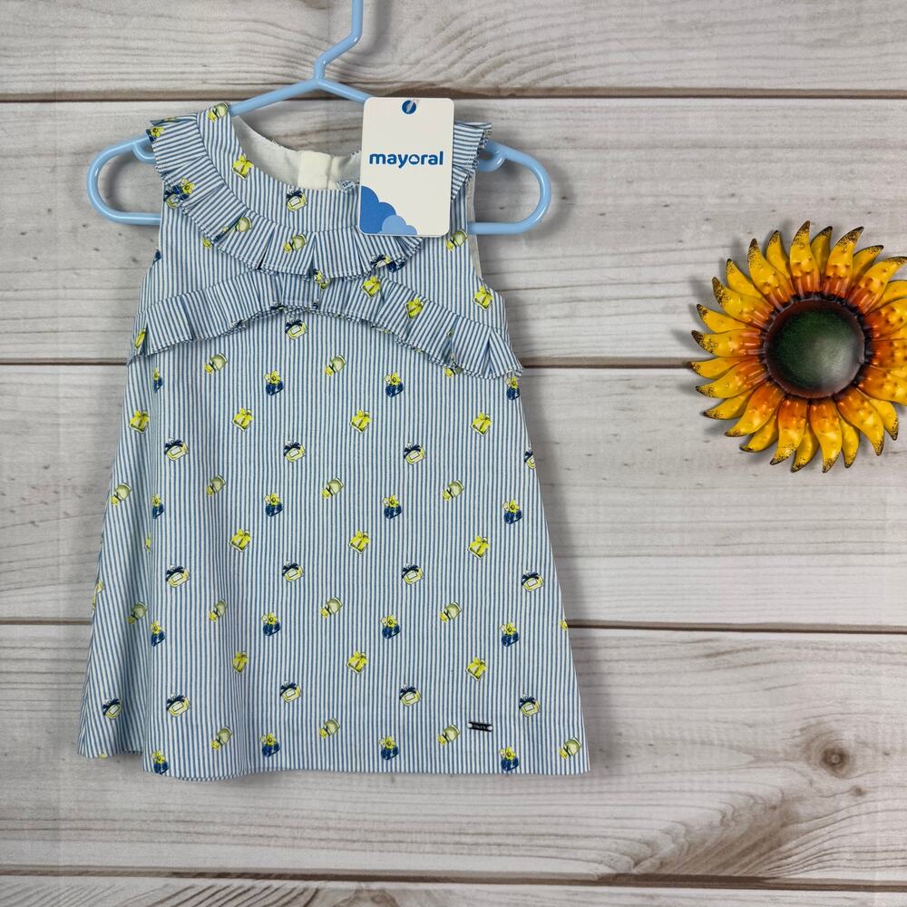 Mayoral Baby‎ Girl's Striped Dress with Ruffle Detail, Size 12M